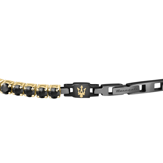Maserati Gold Black Cubic Zirconia 22cm Bracelet
