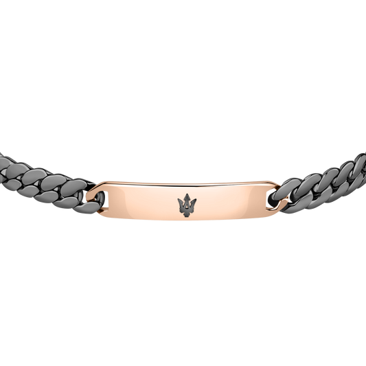 Maserati Gunmetal and Rose Gold Tag 22cm Bracelet