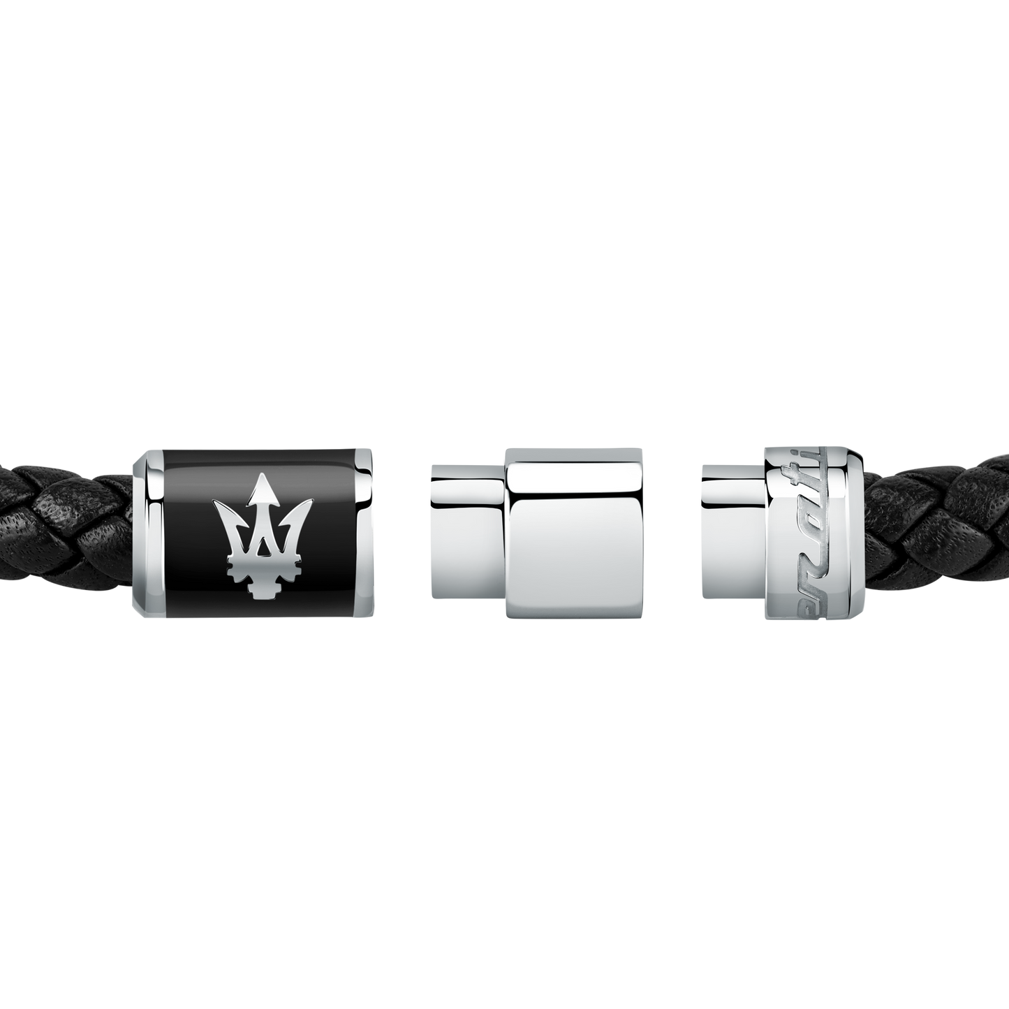 Maserati Black Recycled Leather 217mm Bracelet