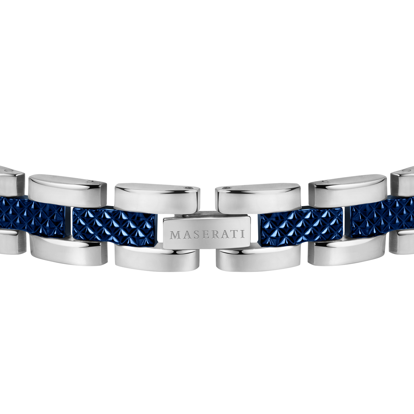 Maserati Dark Gunmetal and Blue Stainless Steel Bracelet
