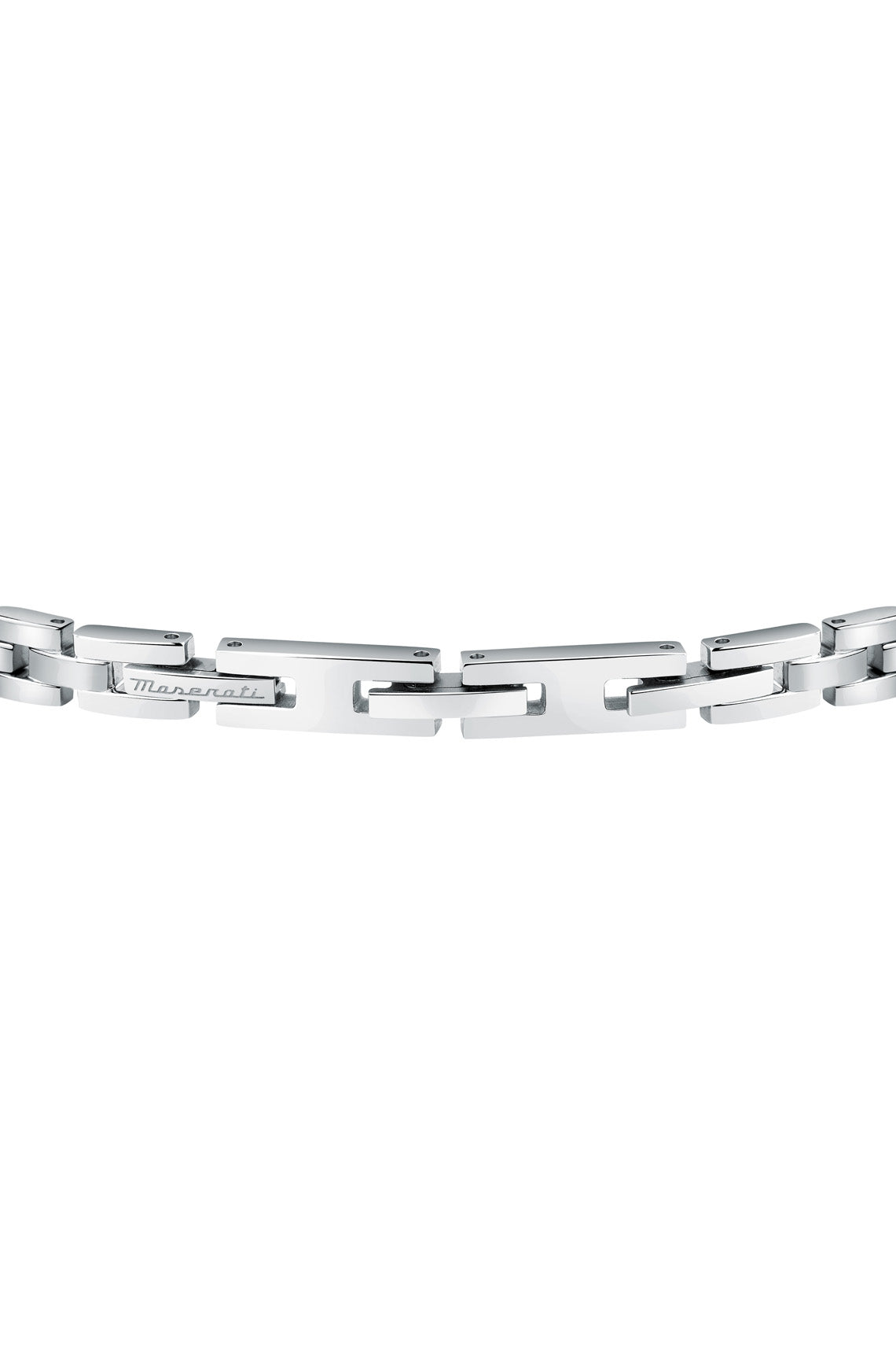 Maserati Men's Stainless Steel Blue Logo Bracelet