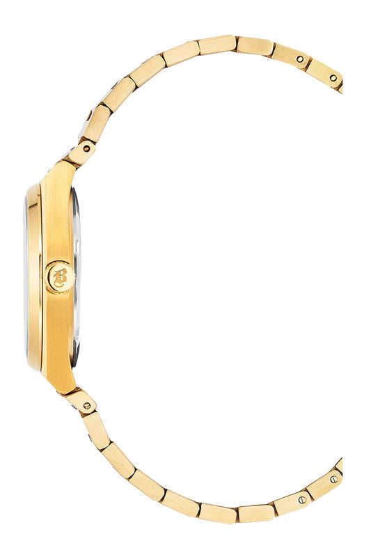 JDM Horizon Ladies 31mm 50m Black Dial Gold Stainless Steel Strap Watch