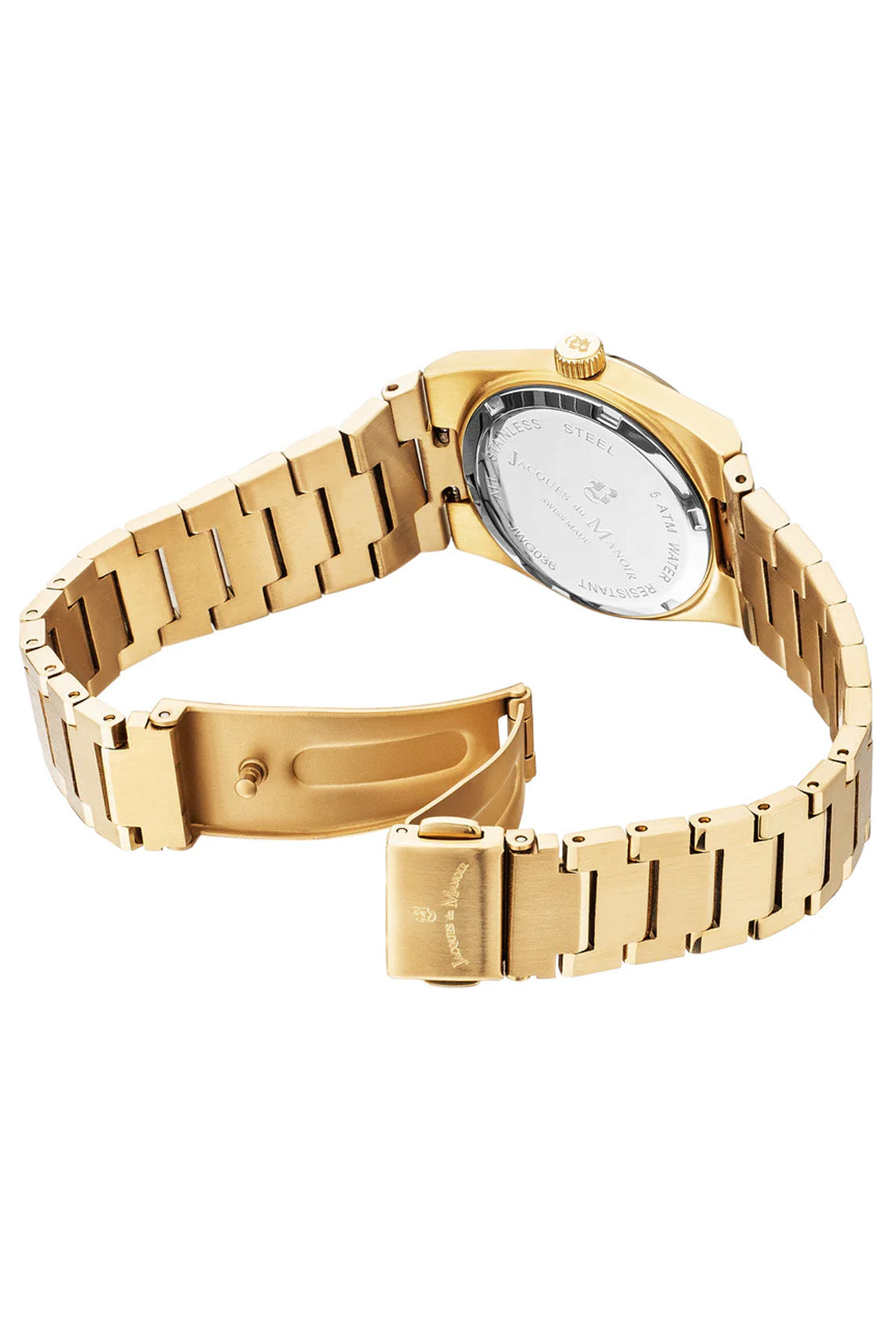 JDM Horizon Ladies 31mm 50m Black Dial Gold Stainless Steel Strap Watch