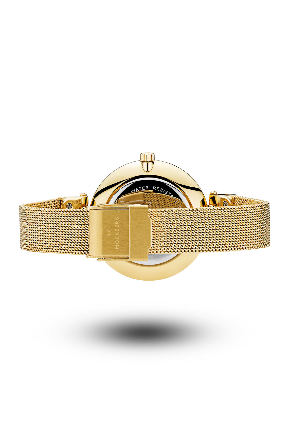 Mockberg Livia Noir 34mm Black Dial Gold Mesh Strap Watch