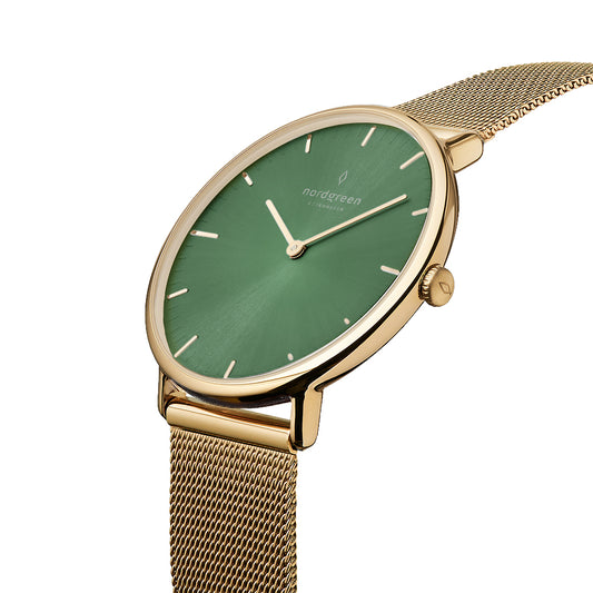 Nordgreen Native 36mm Digital Olive Dial Watch