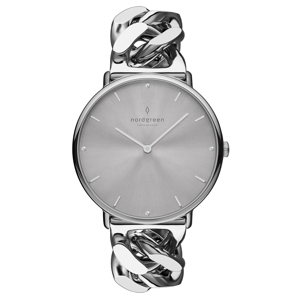Nordgreen Native 28mm Silver Chain Watch