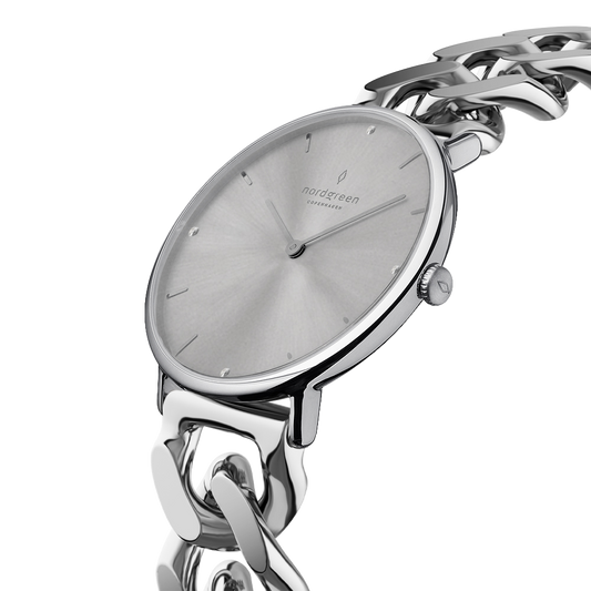 Nordgreen Native 28mm Silver Chain Watch