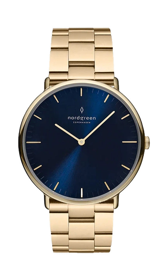 Nordgreen Native 36mm Gold 3 Link Strap Watch