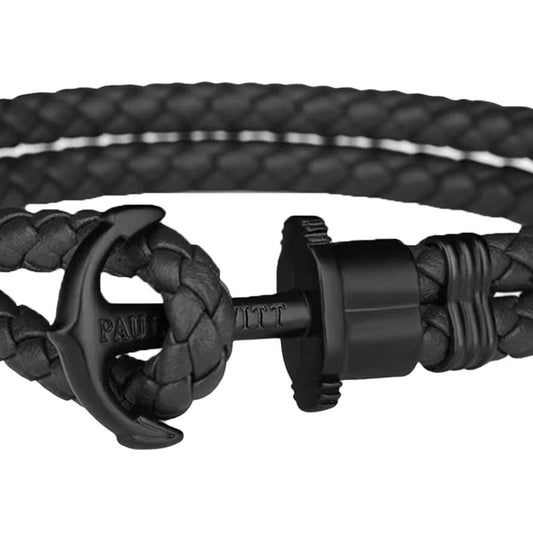 Paul Hewitt Phrep Black Leather XXXL Bracelet