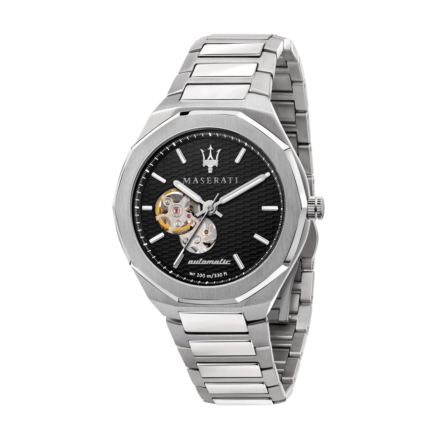 Maserati Stile Open Heart 45mm Silver Watch
