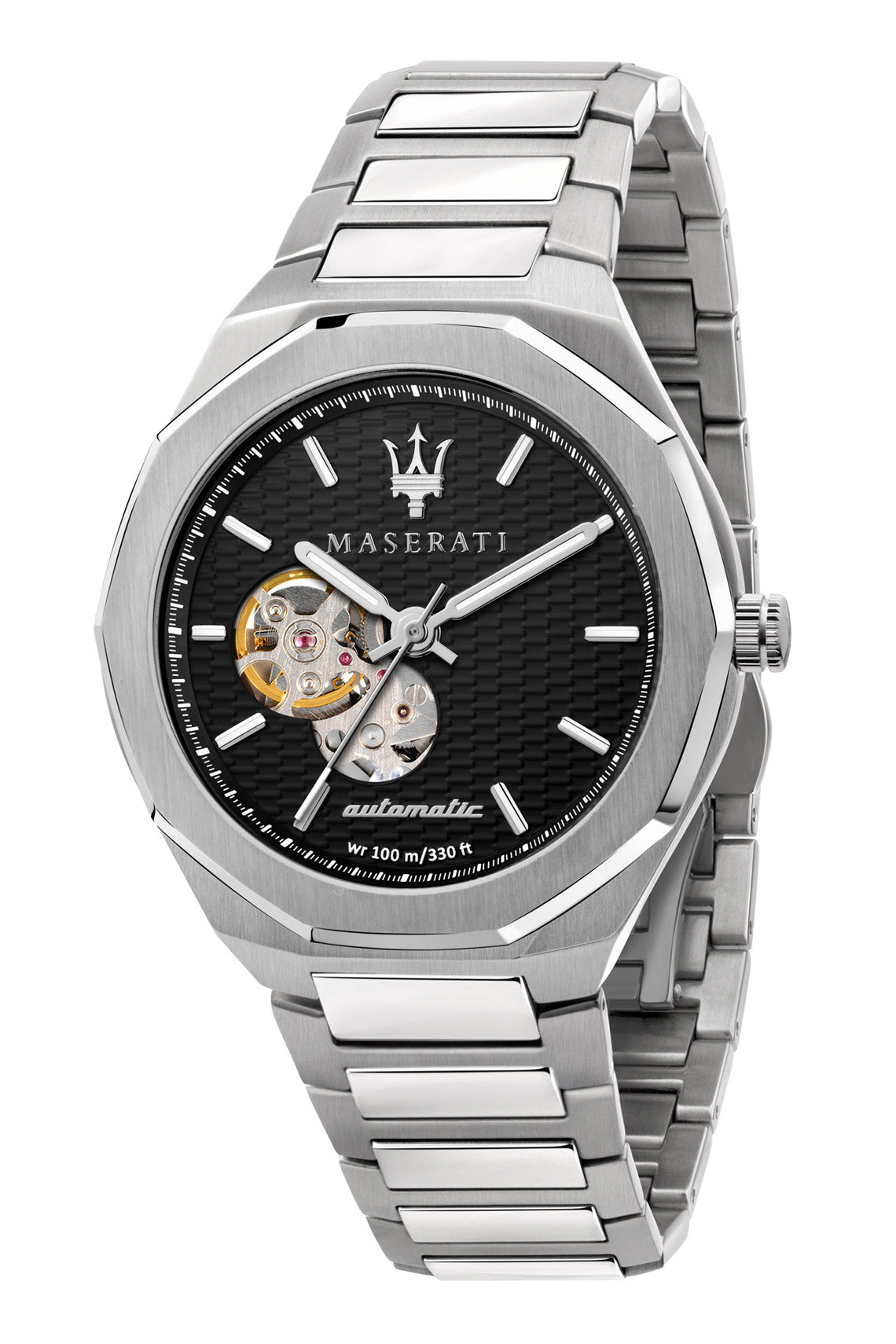 Maserati Stile Open Heart 45mm Silver Watch