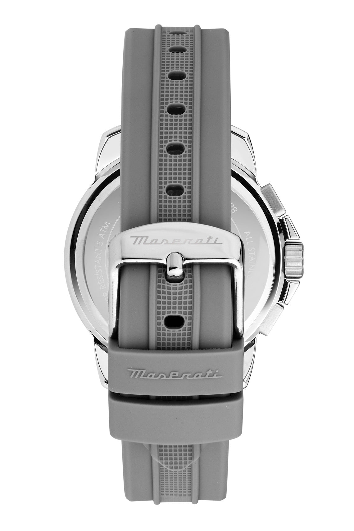 Maserati Successo 42mm Chrono Gray Dial Gray Silicone Strap Watch