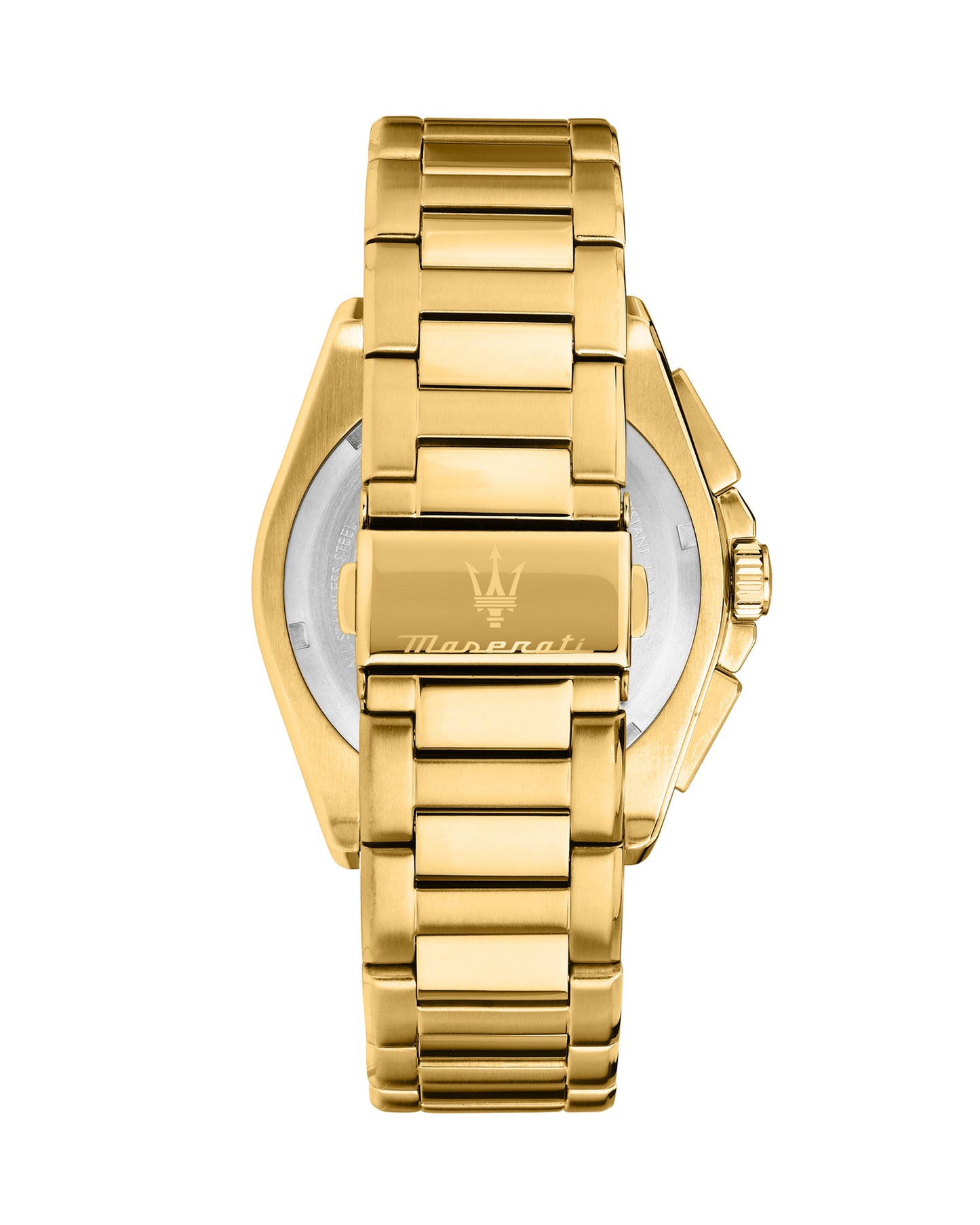 Maserati Velocita 43mm Chrono Blue Dial Gold Stainless Steel Strap Watch