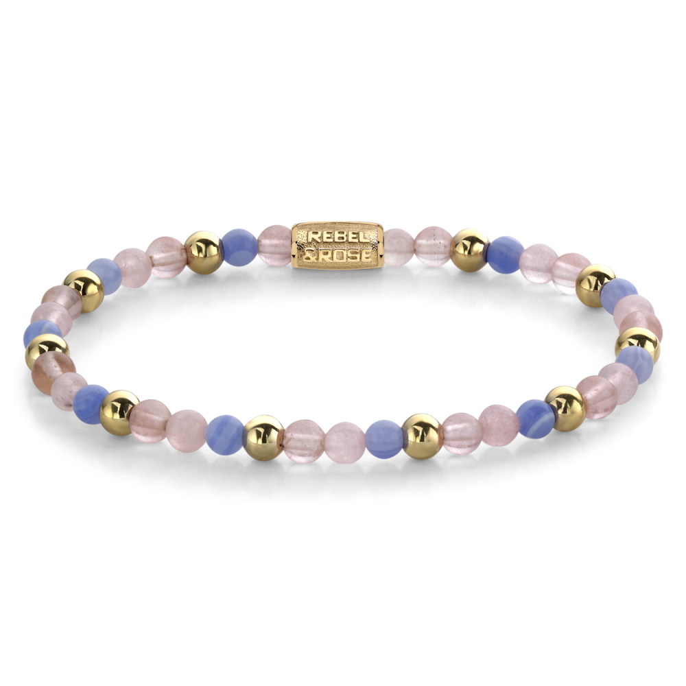 Rebel and Rose Pink Summer Vibes II Yellow Gold Plated 4mm Bracelet