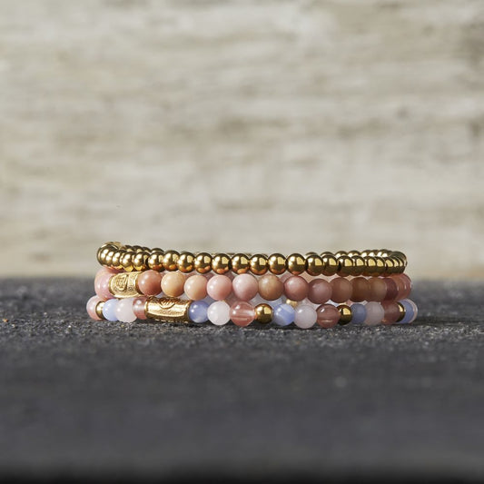 Rebel and Rose Pink Summer Vibes II Yellow Gold Plated 4mm Bracelet