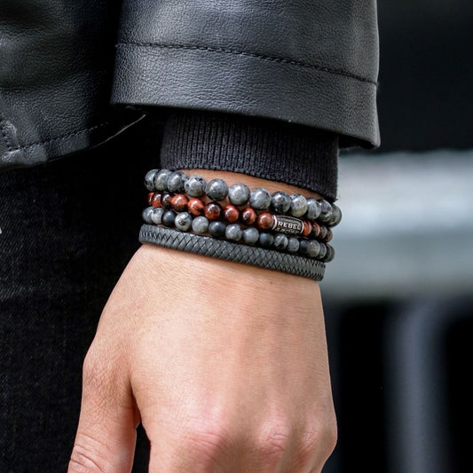 Rebel and Rose Grey Rocks 6mm Bracelet