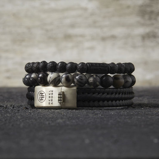 Rebel and Rose Black Moon - All-Black 6mm Bracelet