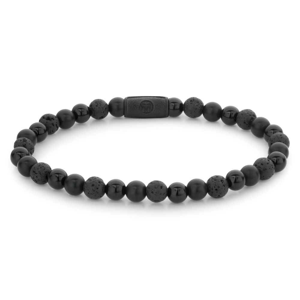 Rebel and Rose Black Rocks - All-Black 6mm Bracelet