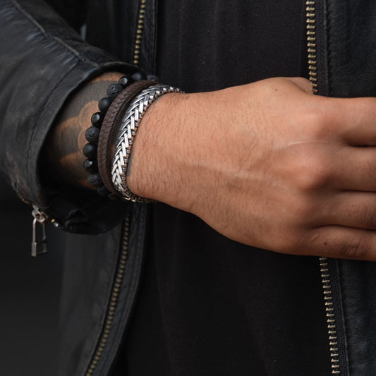 Rebel and Rose Black Rocks - All-Black 8mm Bracelet