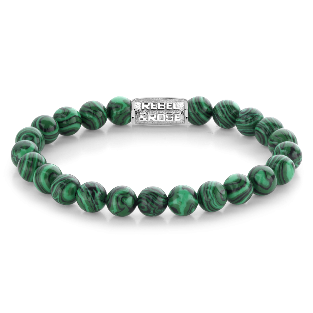 Rebel and Rose Malachite Green 8mm Bracelet