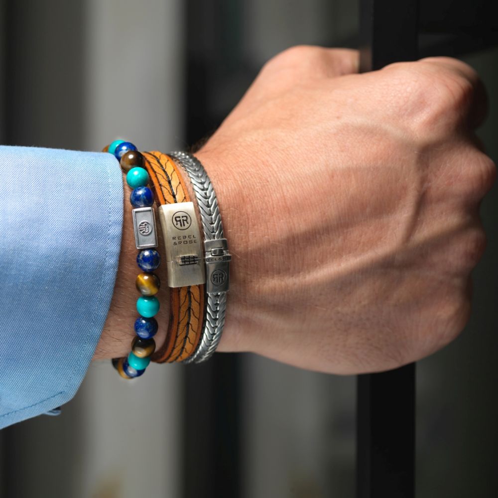 Rebel and Rose 2 Stranded 925 Cognac Bracelet