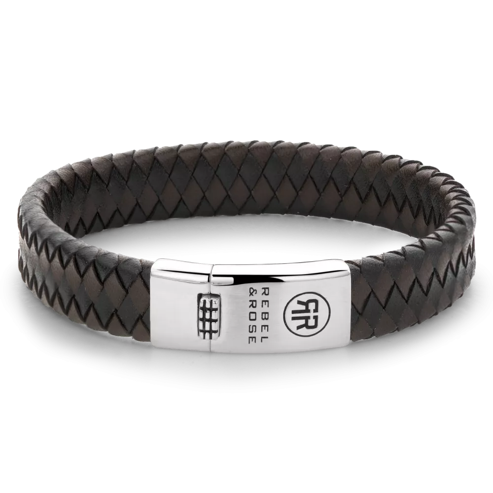 Rebel and Rose Braided Flat 925 Black Earth Bracelet