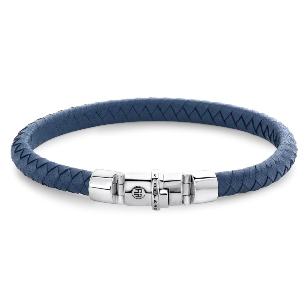 Rebel and Rose Half Round Braided Blue Bracelet