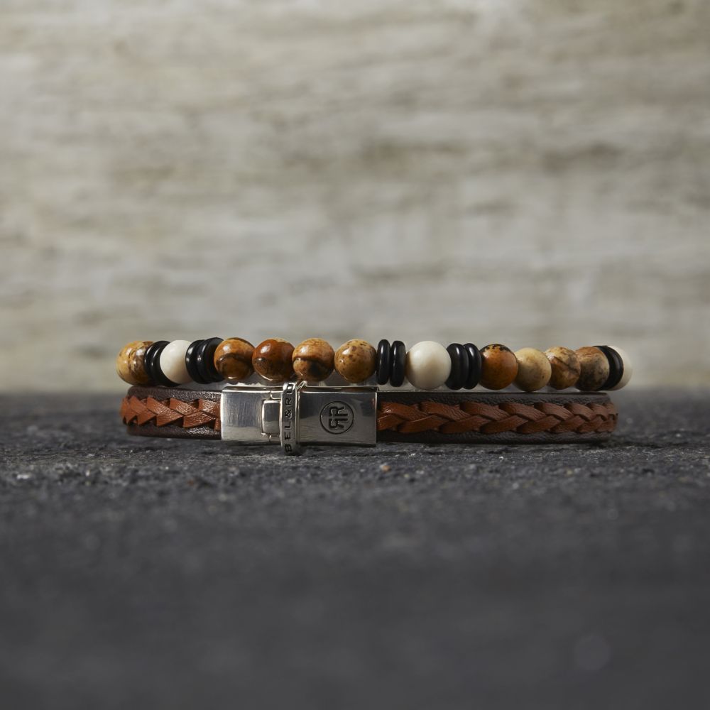 Rebel and Rose Single Stranded Brown Cognac Bracelet