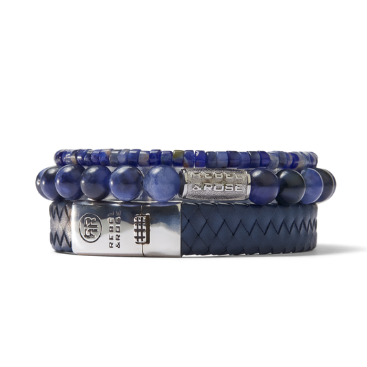 Rebel and Rose Braided Flat 925 Navy Bracelet