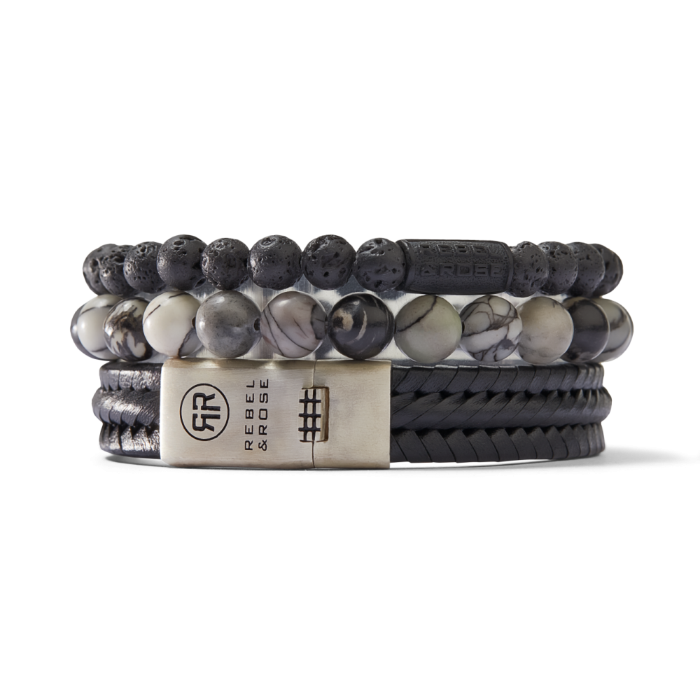 Rebel and Rose Twisted 925 Anthracite Bracelet