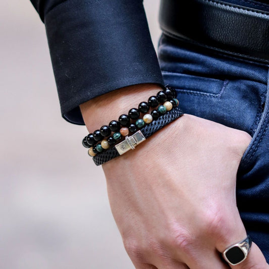 Rebel and Rose Woven Small Black Bracelet