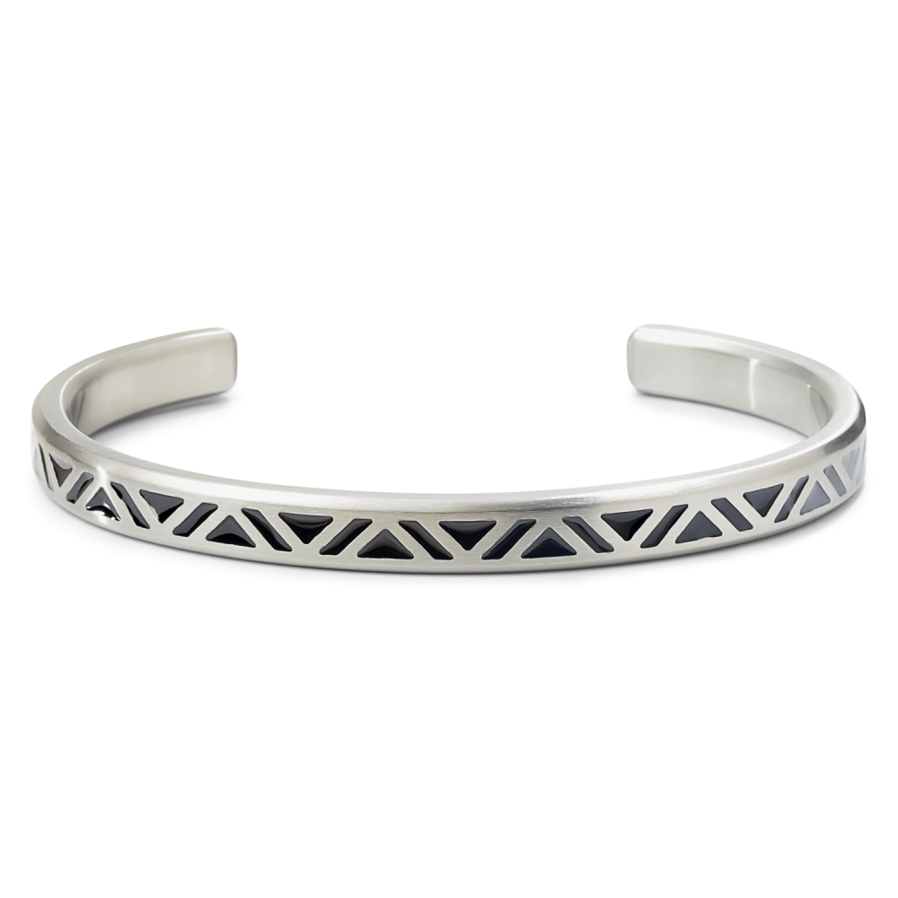 Rebel and Rose Bangle Brushed Black Triangle