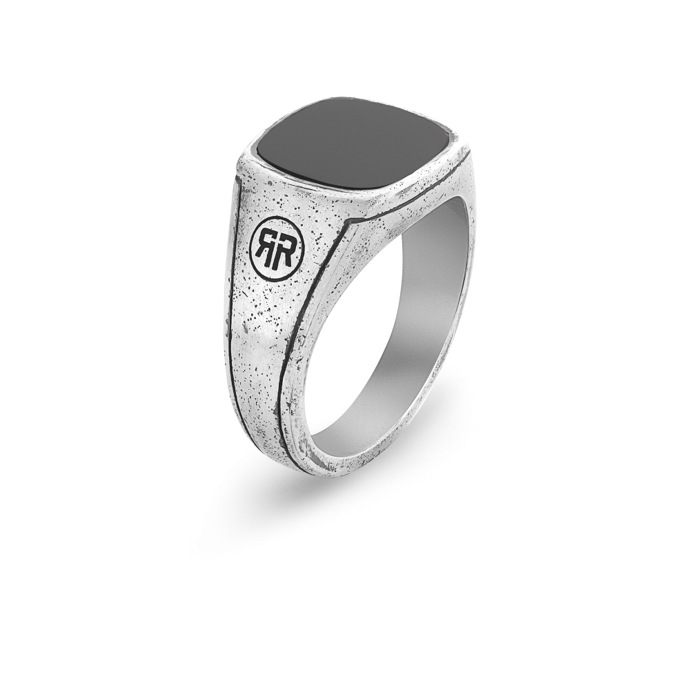 Rebel and Rose Ring Square Vintage Onyx