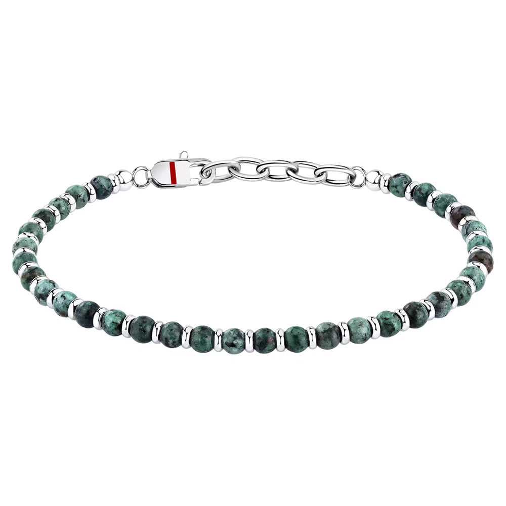 Sector Basic Bracelet with Green Stones 19+3cm