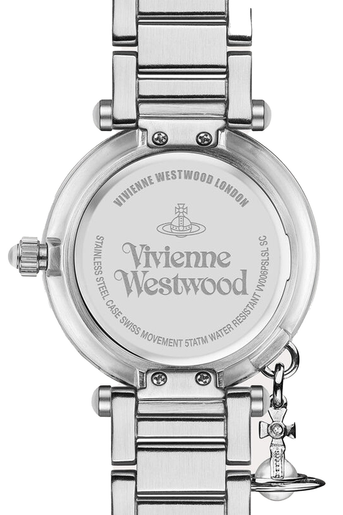 Vivienne Westwood Mother Orb Iridescent Dial Stainless Steel Strap Watch