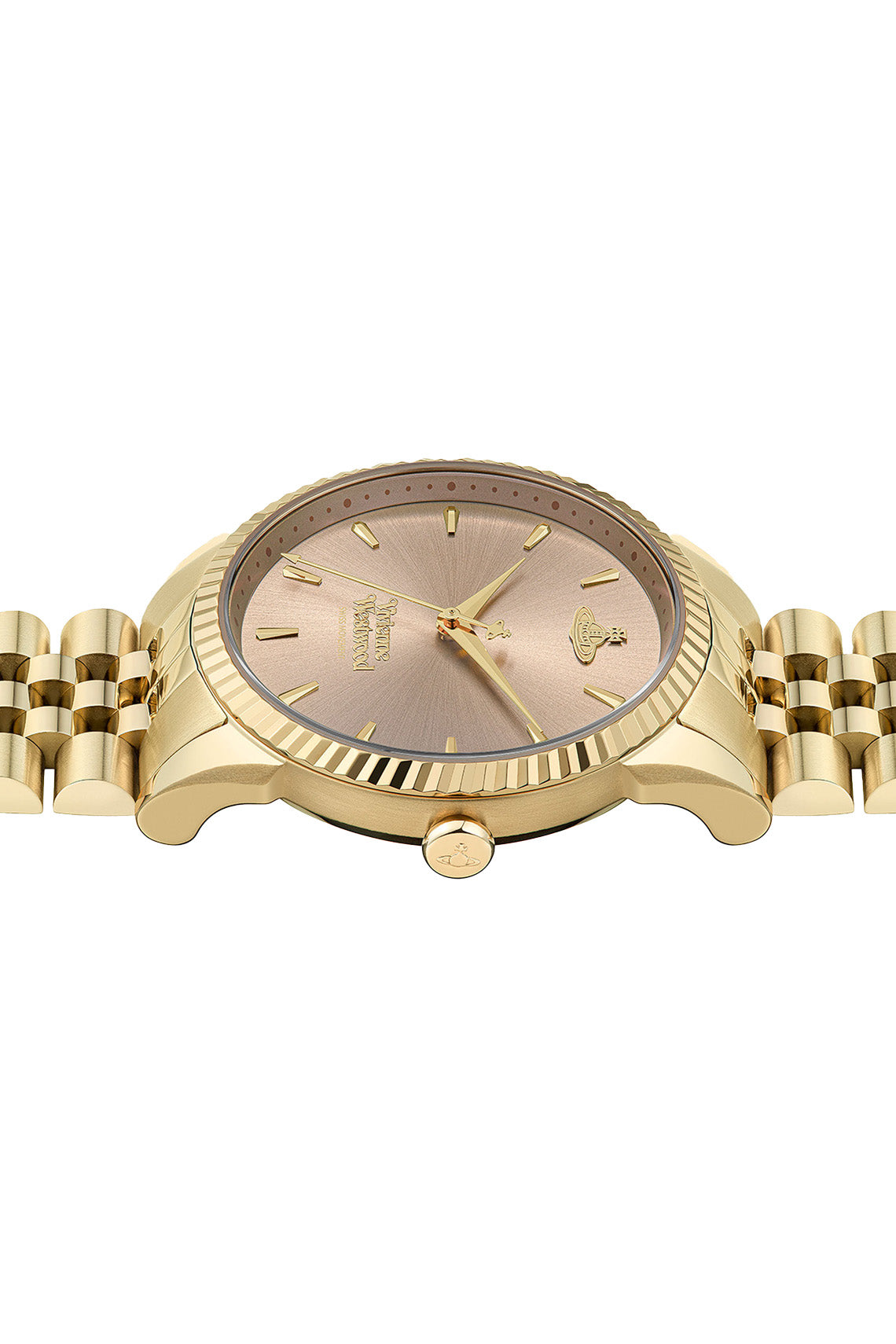 Vivienne Westwood Seymore Pink Dial Gold Strap Watch