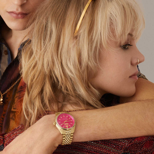 Vivienne Westwood Lady Sydenham 39mm Gold & Pink Watch