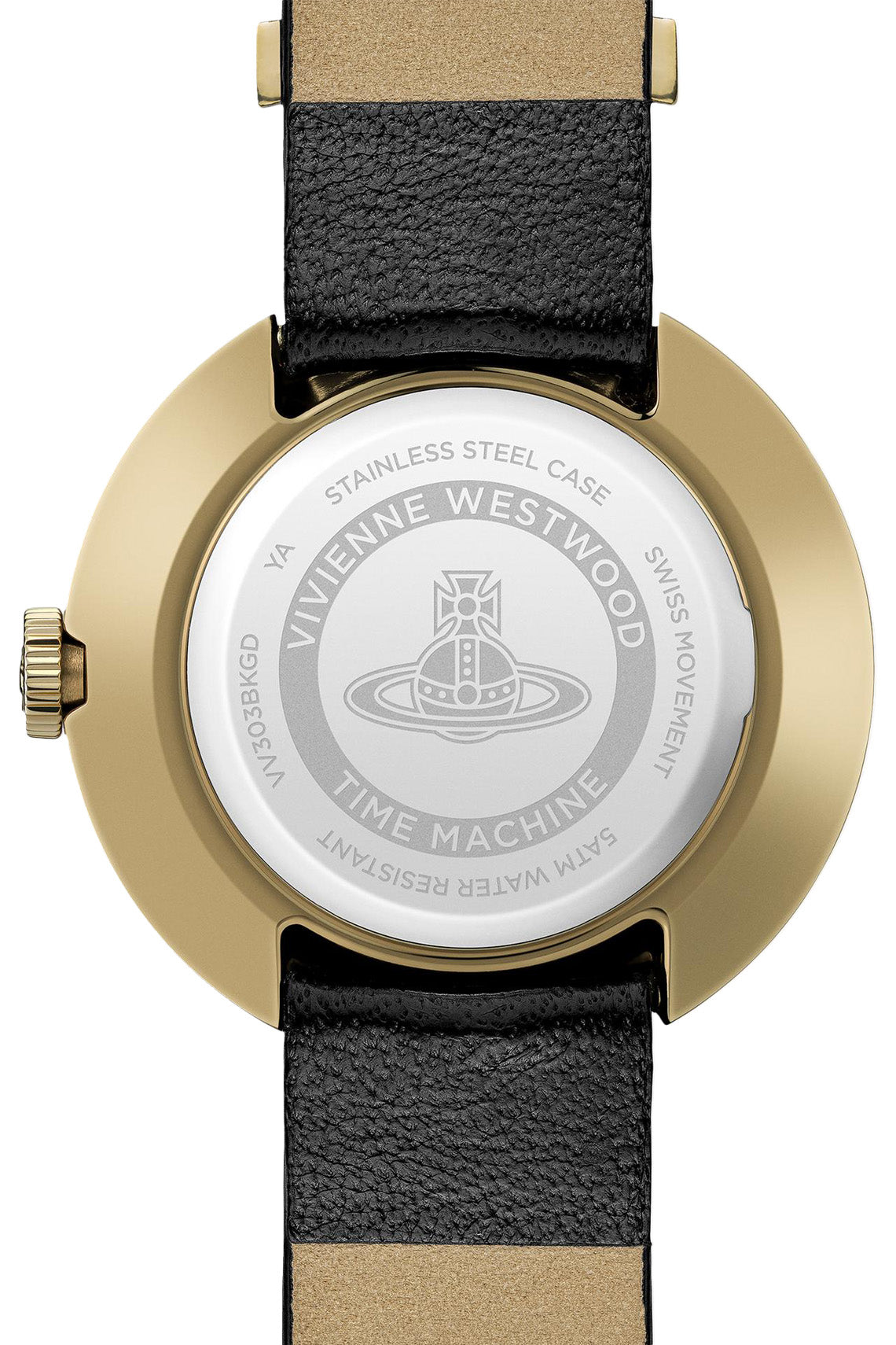 Vivienne Westwood Rebel Sex Gold Dial Black Leather Watch