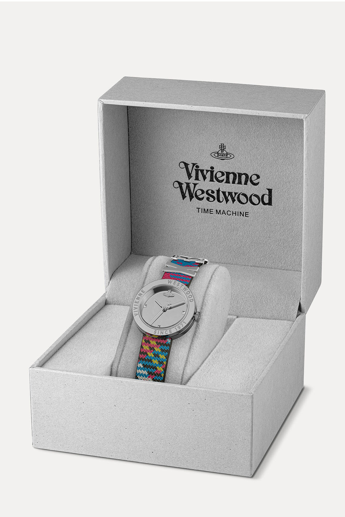 Vivienne Westwood Rebel Sex Silver Dial Tartan Leather Strap Watch