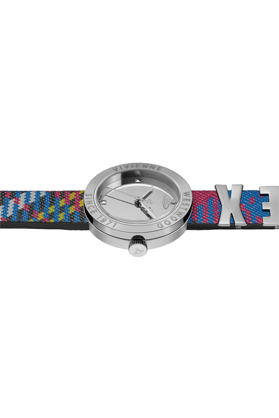 Vivienne Westwood Rebel Sex Silver Dial Tartan Leather Strap Watch