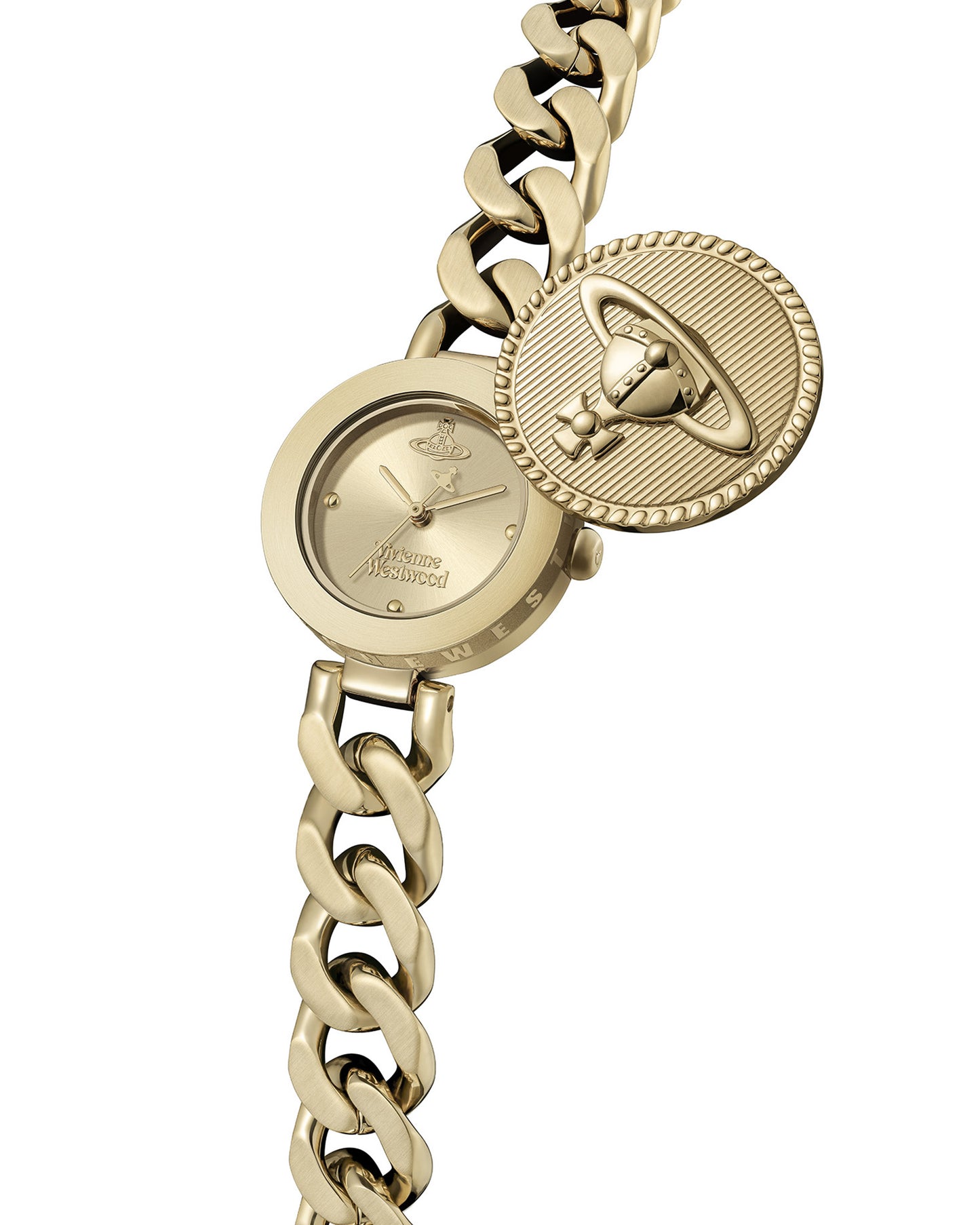Vivienne Westwood Orb Button 25mm Gold Strap Watch