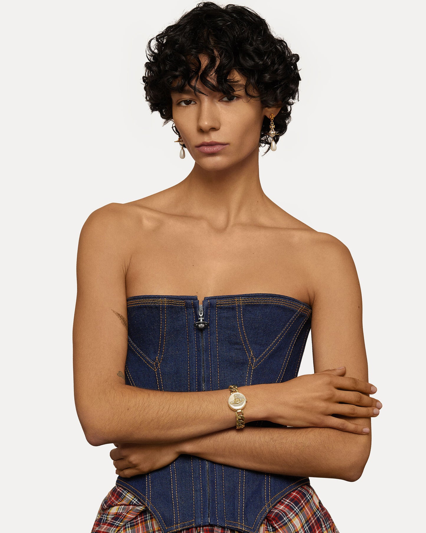 Vivienne Westwood Orb Button 25mm Gold Strap Watch