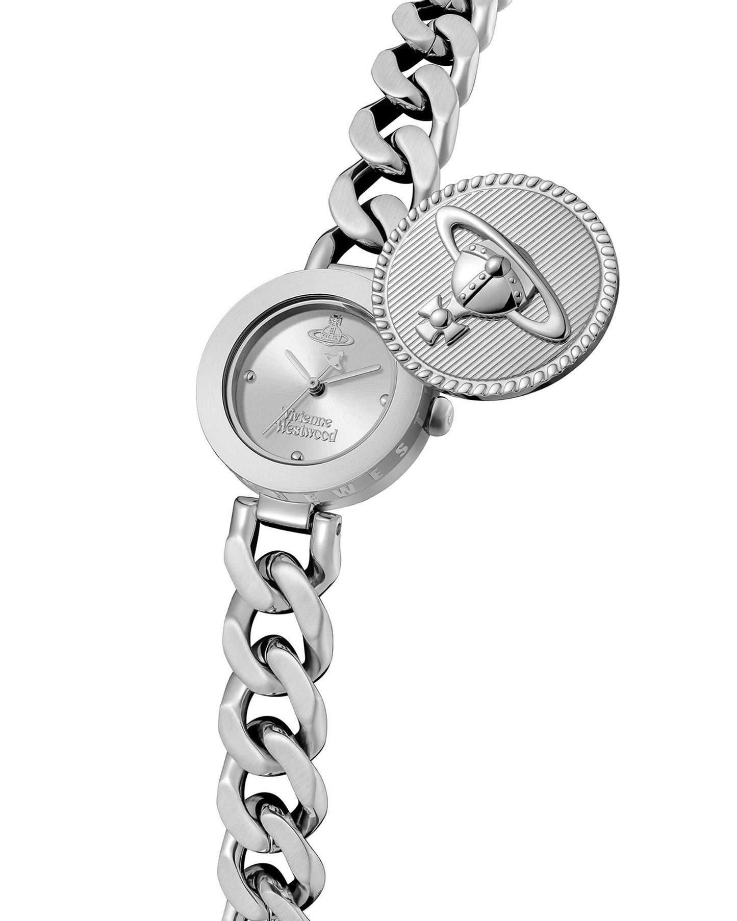 Vivienne Westwood Orb Button 25mm Silver Strap Watch
