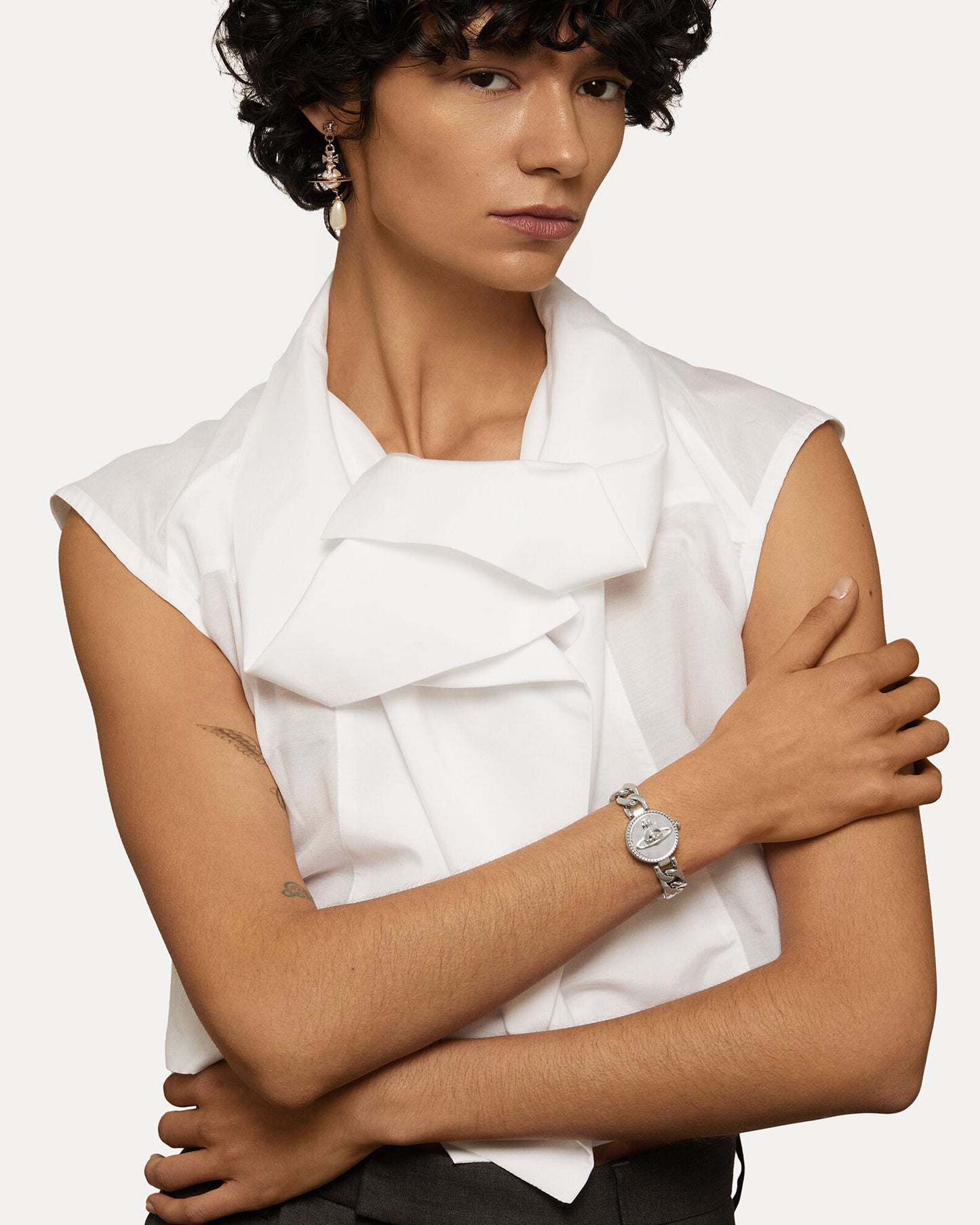 Vivienne Westwood Orb Button 25mm Silver Strap Watch