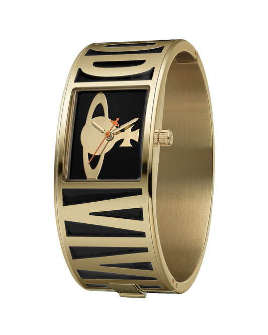 Vivienne Westwood Belvoir 25mm Black Gold Bangle Watch