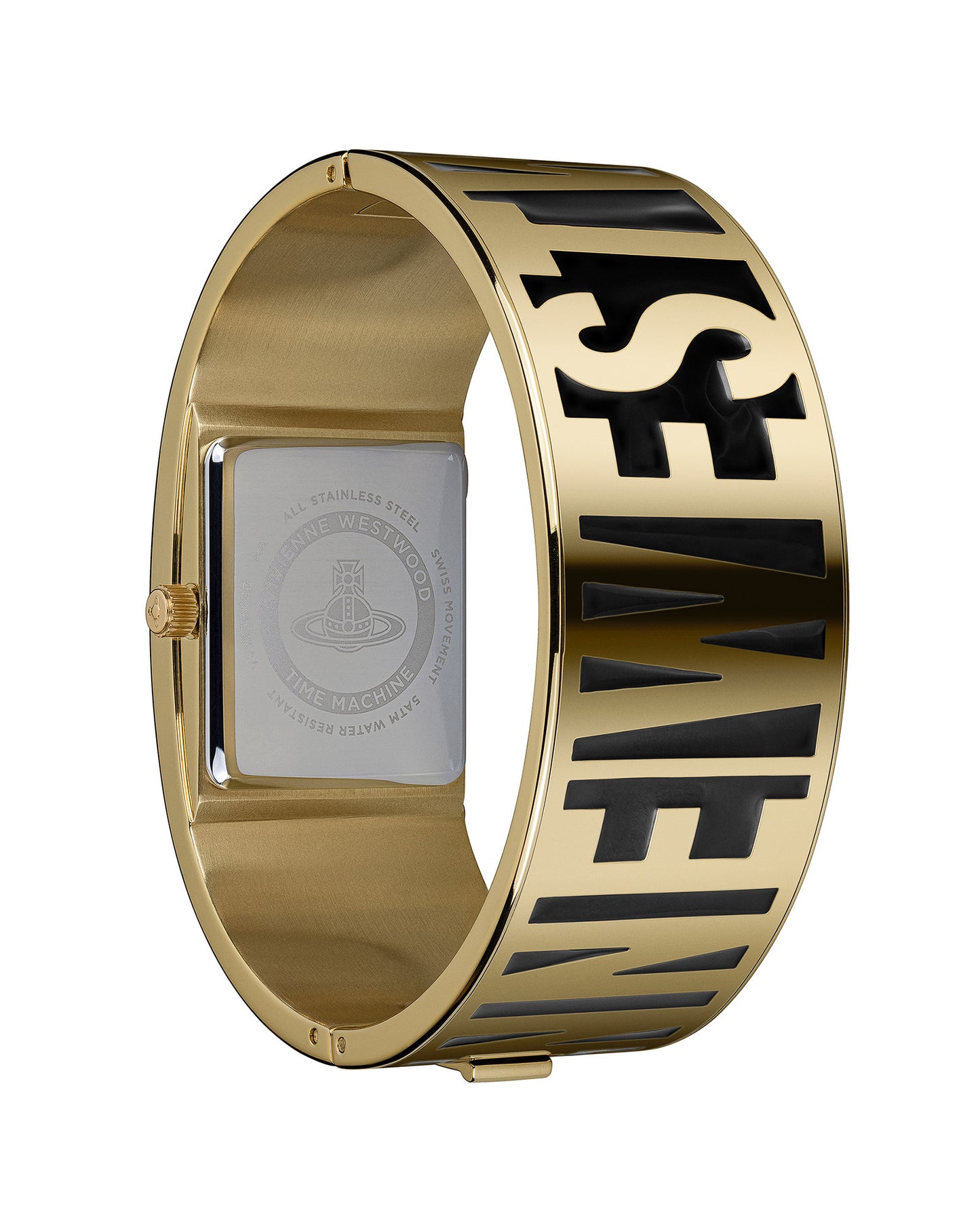 Vivienne Westwood Belvoir 25mm Black Gold Bangle Watch