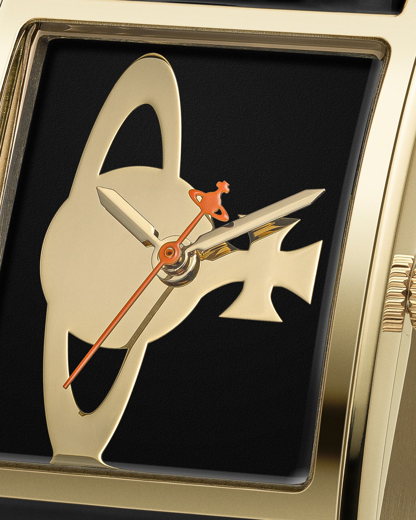 Vivienne Westwood Belvoir 25mm Black Gold Bangle Watch