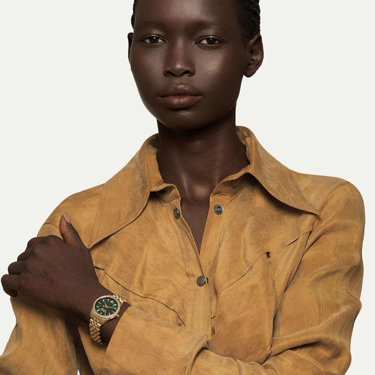 Vivienne Westwood Little Wallace 32mm Green Dial Gold Strap Watch