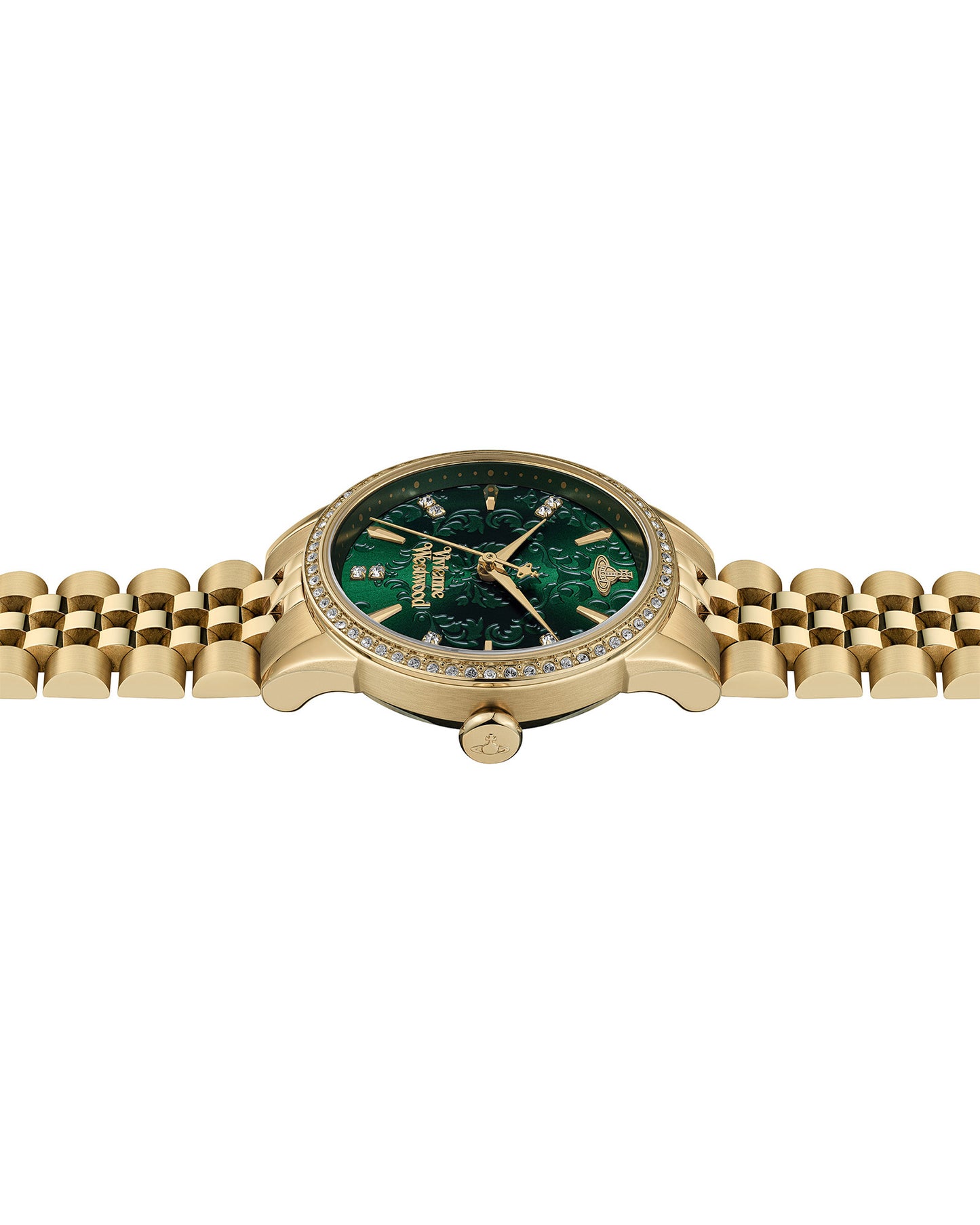Vivienne Westwood Little Wallace 32mm Green Dial Gold Strap Watch
