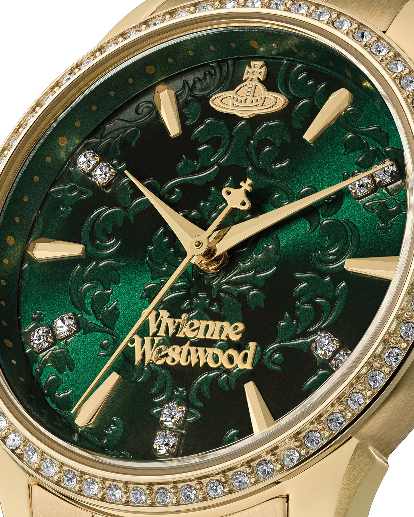 Vivienne Westwood Little Wallace 32mm Green Dial Gold Strap Watch